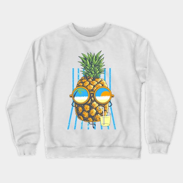 Pineapple Sunbathe Crewneck Sweatshirt by quilimo